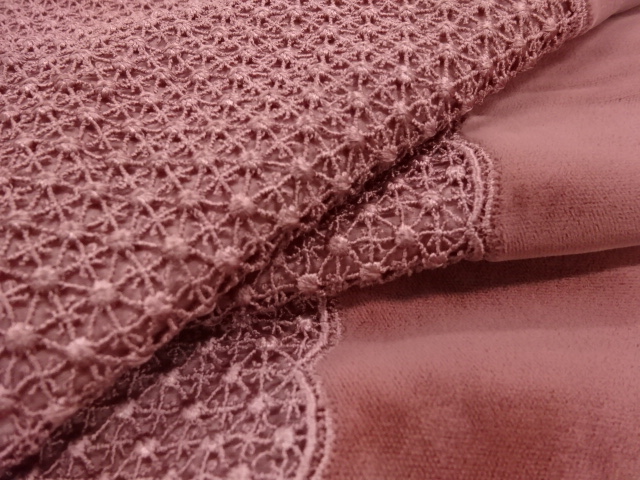  ビロードレース花模様ショール